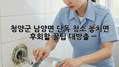청양군 남양면 단독 청소🧹✨ 놓치면 후회할 꿀팁 대방출!